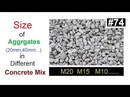 Size Of Aggregates In Different Concrete Mix In Urdu Hindi