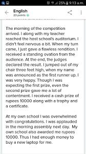 words essay on when i got first prize in school in 