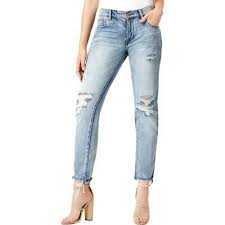 William Rast Womens My Exs Blue Destroyed Ankle Jeans Plus