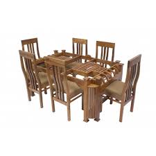 Teak Wood Dining Table Glass Top