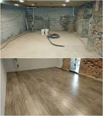Basement Refinished With Concrete Wood