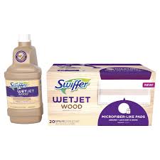 swiffer wetjet system wood cleaning solution refill with mopping pads unscented 1 25 l bottle