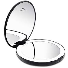 Kedsum Led Lighted Compact Travel Mirror 1x 10x Magnification Lighted Makeup Mirror Hand Held Folding Makeup Mirror With Lights Portable Mirror Travel Mirror