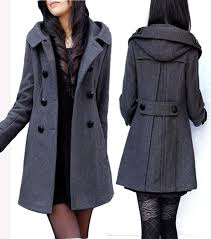 Women S Woolen Outerwear Hooded Coat
