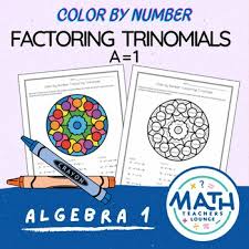Factor Trinomials A 1 Color By Number
