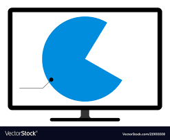 Colored Pie Chart Graph On A Computer Screen