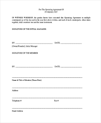 Free 10 Sample Operating Agreement Forms In Pdf Word