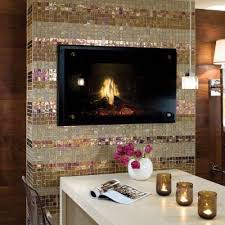 Sparkly Mosaic Tile Fireplace