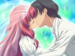 anime couple kissing hd wallpaper