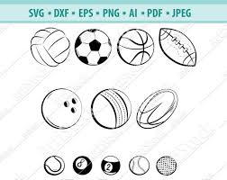 1500 x 1500 jpeg 265 кб. Clip Art Silhouette Cricut Transfer Other Sports Balls Svg Cut Files Svg Dxf Eps Png Basketball Football Rugby Tennis Baseball Volleyball Svg Art Collectibles
