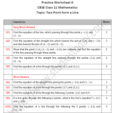 Cbse Class 11 Maths Two Point Form A