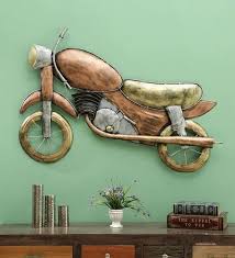 Golden Iron Metal Bike Wall Art Size