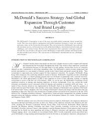 Pdf Mcdonalds Success Strategy And Global Expansion