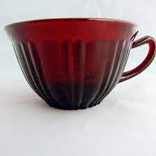 Ruby Red Depression Glass Cup Meta