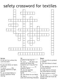 safety crossword for textiles wordmint