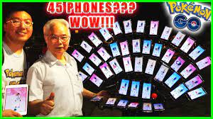 70 YEARS OLD GRANDPA USES 45 PHONES TO PLAY POKEMON GO - POKÉMON GO -  YouTube
