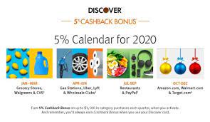 Check spelling or type a new query. Discover Just Announced Its 5 Cashback Bonus Categories Calendar For 2020 Wftv