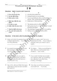 proverbs and idioms about success esl worksheet by kbas proverbs and idioms about success