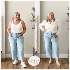 style plus size cropped wide leg jeans