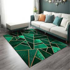 luxury geometric green capet for living