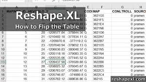 how to flip excel table reshape xl