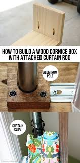 Wood Cornice Box With Attached Curtain Rod