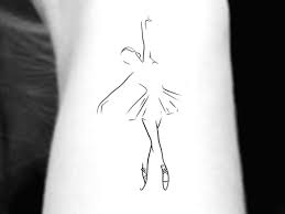 Minimalist ballerina tattoo