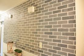 A Diy Stenciled Brick Hallway Accent