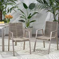 Aluminum Outdoor Dining Chair In Taupe