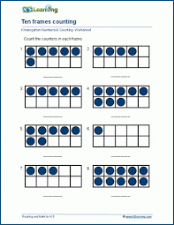ten frame worksheets for kindergarten