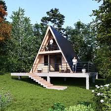 Modern A Frame Cabin House Plan With