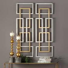 Gold Overlapping Rectangles Wall Art