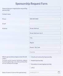 free sponsorship application form
