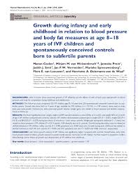 Pdf Growth During Infancy And Early Childhood In Relation