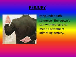 Perjury is the intentional act of swearing a false oath or falsifying an affirmation to tell the truth, whether spoken or in writing, concerning matters material to an official proceeding. Ppt Perjury Powerpoint Presentation Free Download Id 5959376