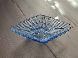 Vintage Candy Bowl In Blue Glass 1950s