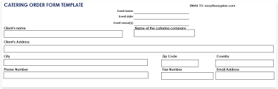 Catering Order Form Template Download Free Word Pdf