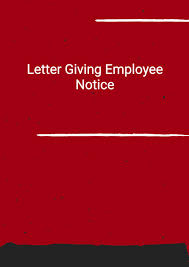 letter giving employee notice template