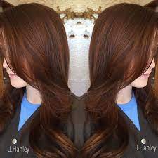 Dark brown hair with bright red highlights when you are placing highlights on your hair, the main tip to remember is to make sure that you will place the highlights away from your roots. 60 Auburn Hair Colors To Emphasize Your Individuality