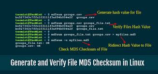 verify files with md5 checksum in linux