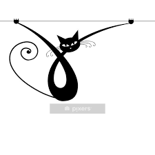 Wall Decal Graceful Black Cat