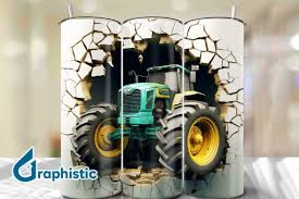 Tractor 3d Smash Wall Art Background 21