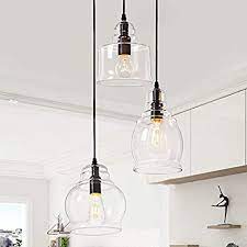 Ensuring a generous spacing between your pendants will likely have. Wellmet Pendant Lights Kitchen Island Chandelier Globes Glass 3 Lights Modern Linear Barn Hanging Pendant Lighting For Dining Room Cluster Ceiling Lighting Fixture For Foyer Amazon Com
