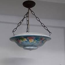 Ceiling Lamp With White Glass Shade