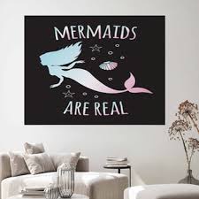 Mermaid Wall Decor In Canvas Murals