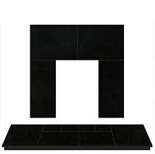 Black Granite Hearth And Back Panel Set