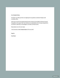 resignation letter template in word
