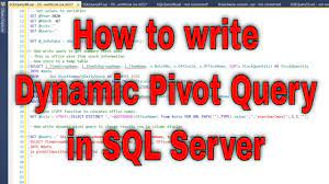 write dynamic pivot query in sql server