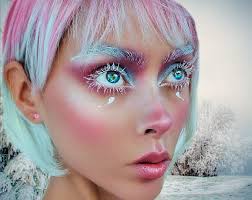fantasy chalked hair frost makeup