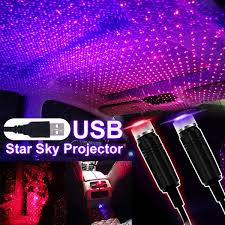 Car Star Light Projector Light Romantic Car Roof Lights Red Blue Purple Car Atmosphere Light Car Decoration Usb Plug Wish